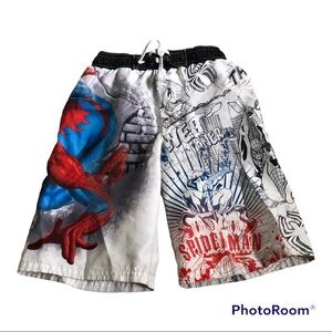 Boys Swim Suit Trunks Size 4/5 Spiderman Long